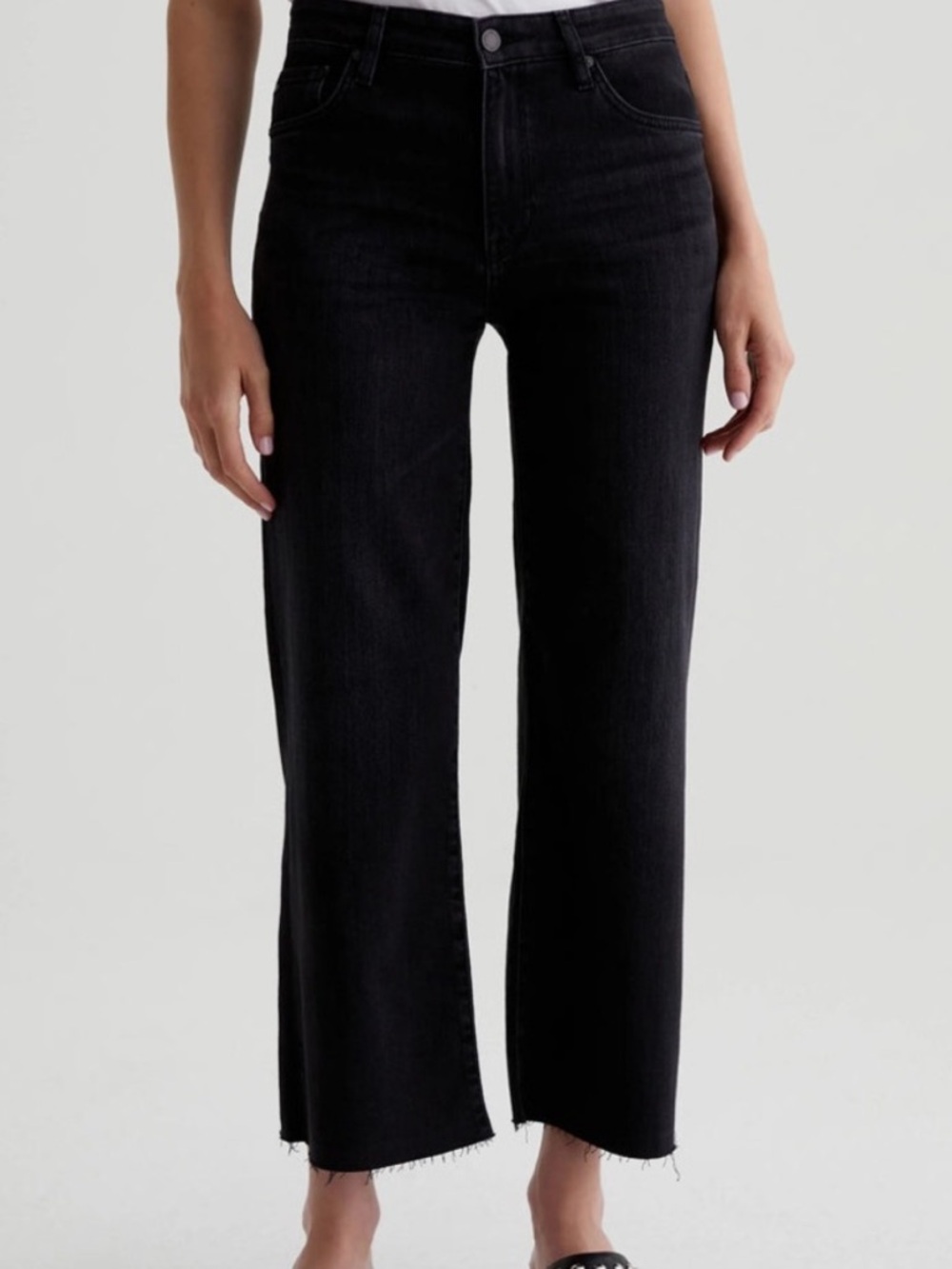 AG SAIGE WIDE LEG CROP JEANS BLACK